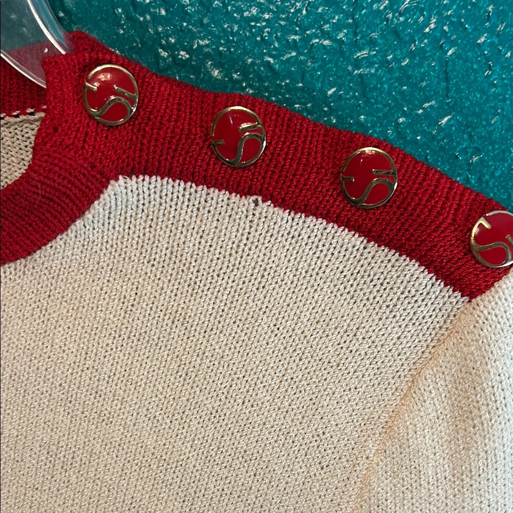 VINTAGE St. John Sweater with Red Accents - Picture 2 of 10